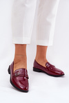 Lakovane Dámske Mokasíny S Dekoratívnou Sponou Bordové Mollan