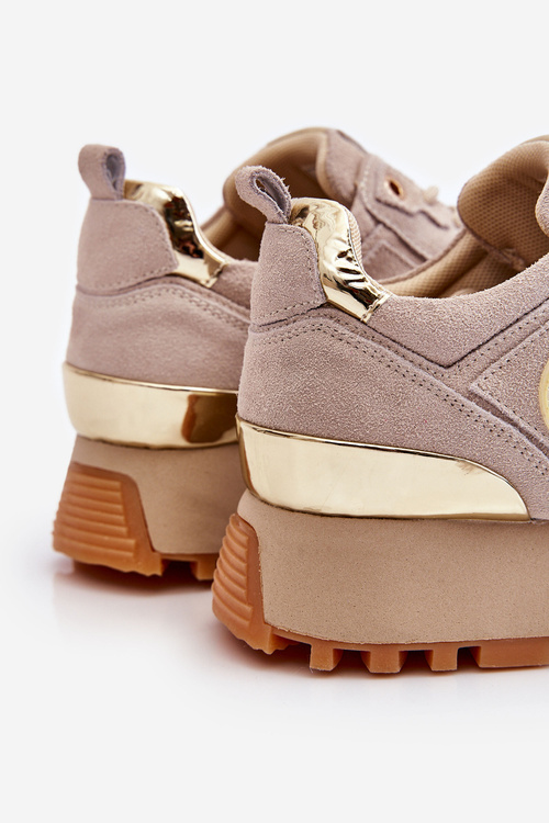 Dámske semišové športové topánky na platforme GoE LL2N4001