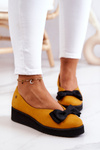 Suede Ballerinas na platforme Maciejka 05062-07 žltá