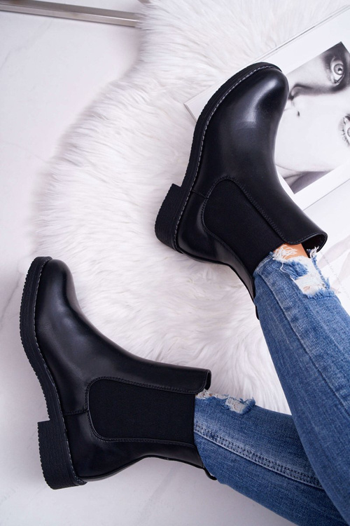 Dámske topánky Black Chelsea Boots 8BT35-1489