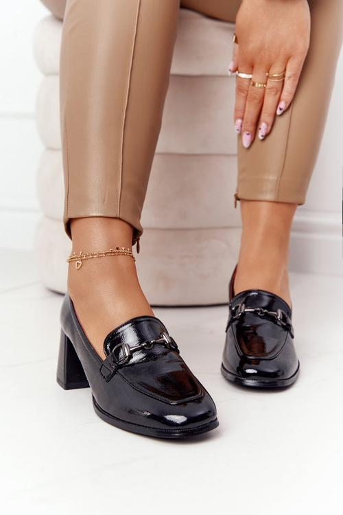 Elegantné topánky s vysokými podpätkami S. Barski Premium A17 čierna