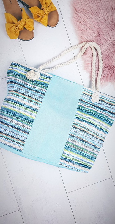 Veľká plážová taška s mätovým lanom