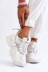 Dámske šnurované športové topánky na platforme White Minea Platform