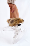 Dámske snehové topánky s kožušinovým čipkou -biely Shannon
