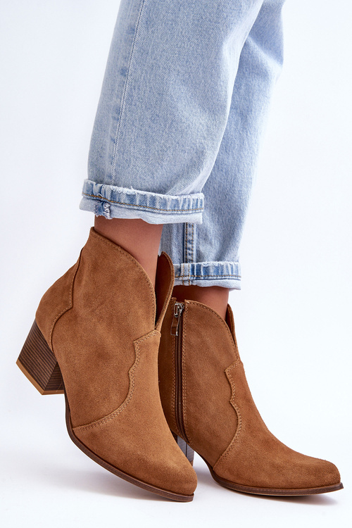 Kůže Kowbojky Botky Lewski EV28 Brązové