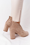 Semišové topánky na stĺpiku s vynikajúcou béžovou výrezom 1243
