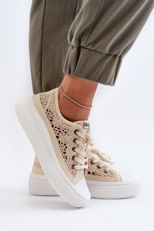 Dámské krajkové tenisky Lee Cooper LCW-23-44-1620 Beige