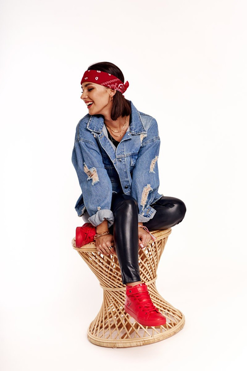 Dámské Kožené Vysoké Tenisky BIG STAR V274529 Červené