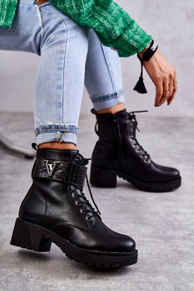 Black Ramsey Kožené topánky s izoláciou