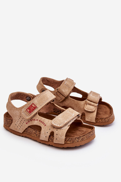Dětské lehké sandály na suchý zip Big Star LL374140 Béžová