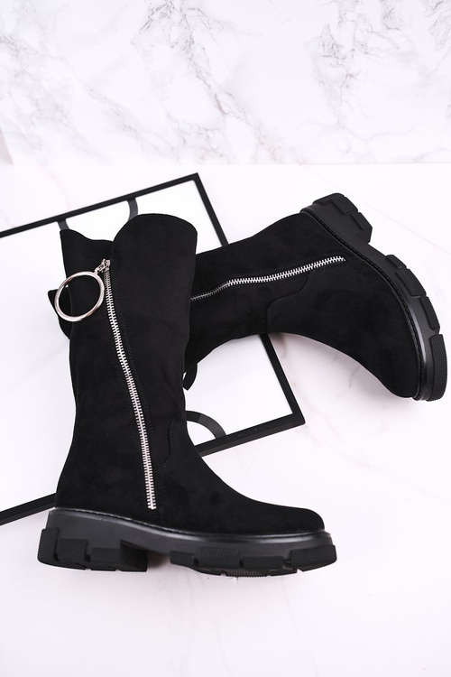 Dětské Teplé Kotníkové Boty Černé Norabel