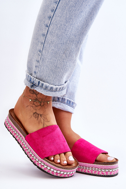 Dámské hladké semišové pantofle Fuchsie Hayen