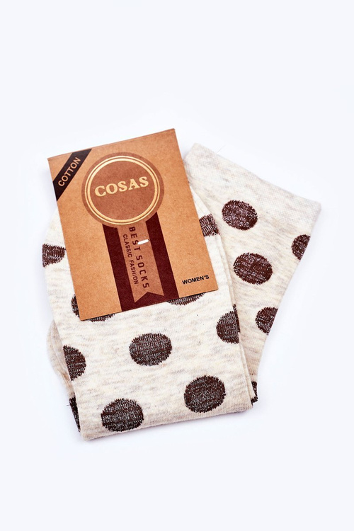 Dámske bavlnené vatové ponožky s cosas ecru