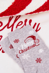 Dámské Vánoční Ponožky Sněhové vločky S Nápisem Světle Šedé