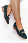Elegantné ženské Vinceza Moccasins 10585 Suede Green