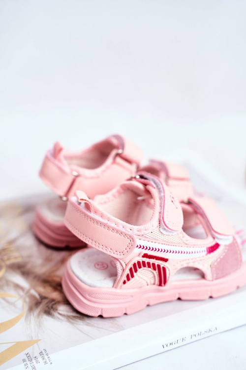 Dětská sandaly se suchým zipem růžové Grobino