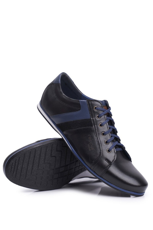 Pánské Polobotky Casual Nikopol Kožené Černé 1721