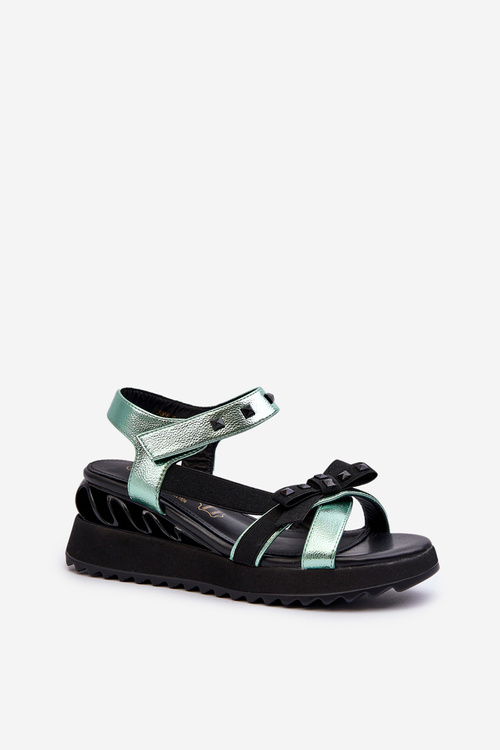 Dámské Sandály S Mašlí D&A CR956 Zelené