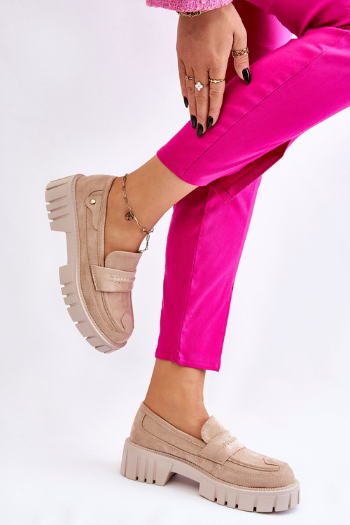 Dámské semišové nazouvací boty Béžove Fiorell