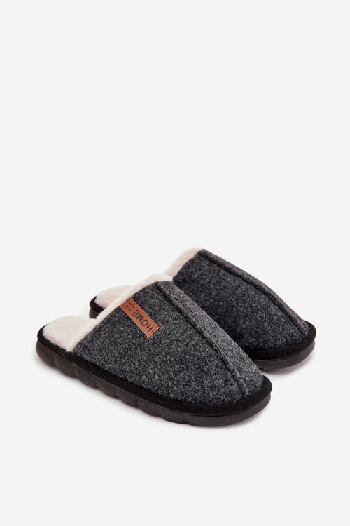 Pánské pantofle s teplým kožíškem Černé Darielle