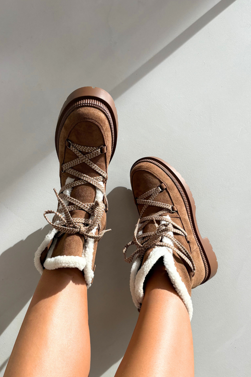 Dámské sněhule s kožíškem Camel Irmara