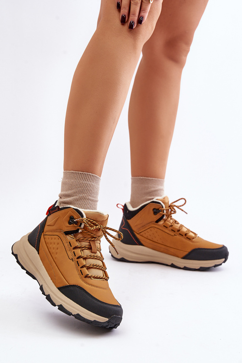 Zateplené turistické topánky pre mládež McKeylor 14011 Camel