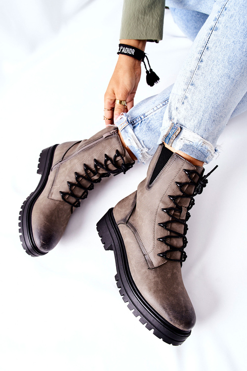 Boty Izolované Sergio Leone šedé TR756