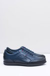 Men's Navy Leather Casual Shoes Nikopol Casual Polver