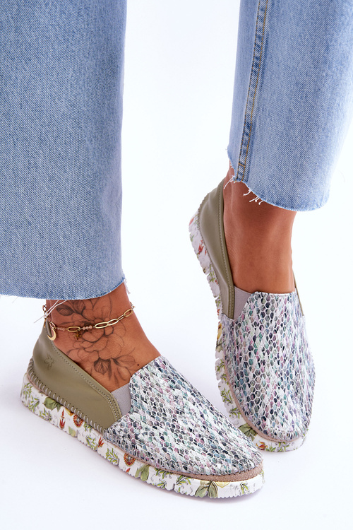 Dámske sklz-up kožené topánky Maciejka 03512-51 Zelená