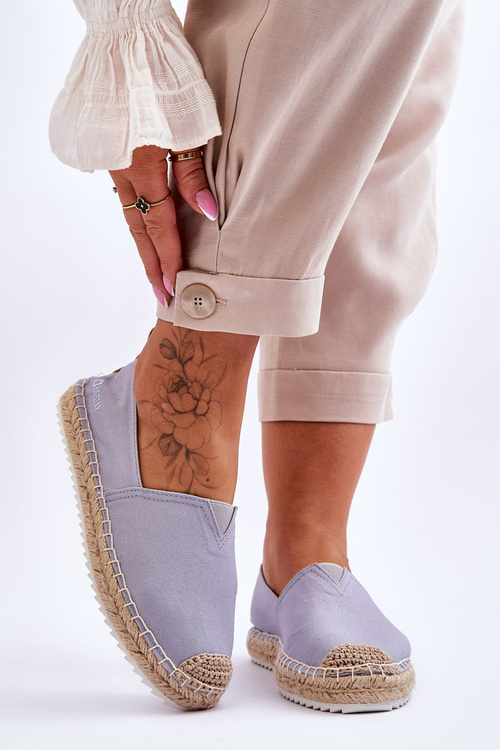 Espadrilky Na Pletené Podrážce Big Star HH274497 Světle modrá