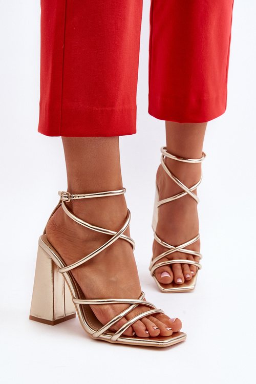 Moderní Sandály Na Podpatku Zlaté Josette