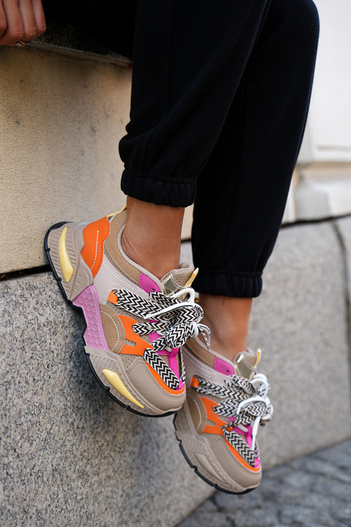 Tenisky Dámske Športové Topánky S Dvojitým Šnurovaním Khaki Efobell