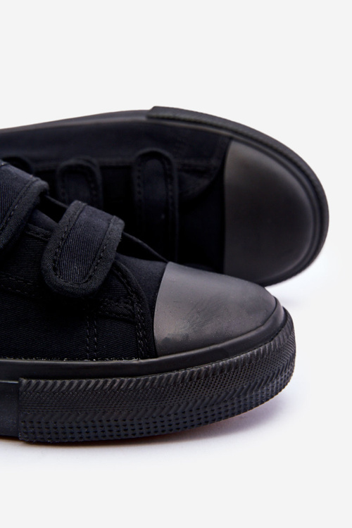 Pánske klasické materiálne tenisky pre suchý zips veľkú hviezdu LL174631 čierna