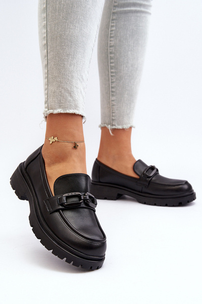 Dámske kožené mokasíny čierne Imbleria