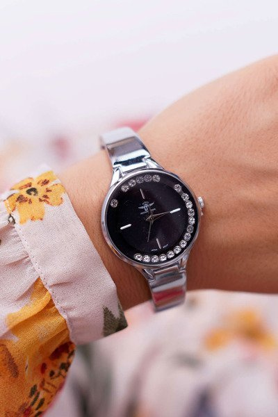 Dámske hodinky Michael John Srebrno Black Mirava