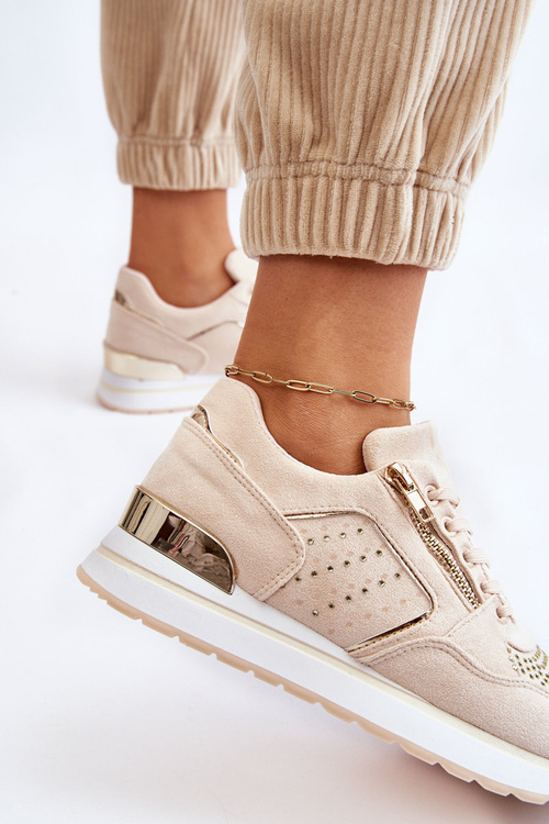 Dámská sportovní obuv s ozdobným zipem Smetanový Adrea