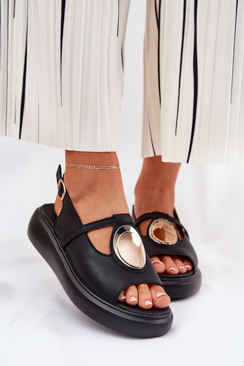 Kožené Elegantní Dámské Sandály S.Barski GR51-603 Černé