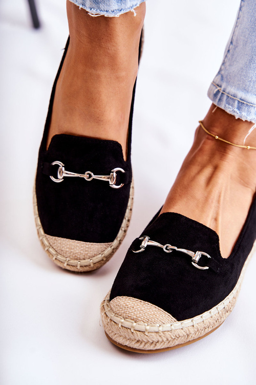 Klasický sklz -v dámskej espadrille čierna Oresa