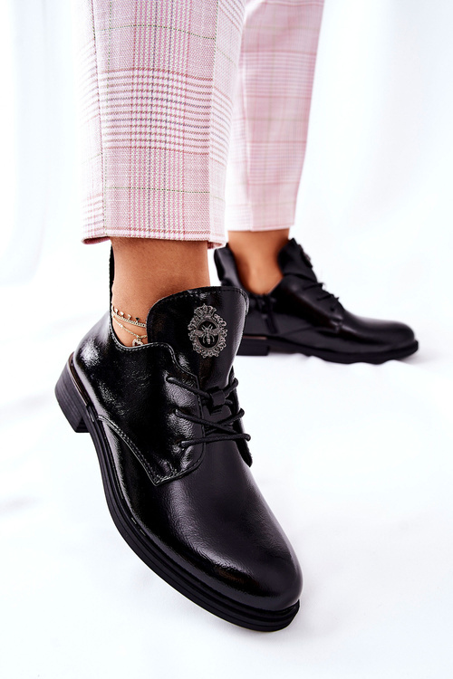 Lakované Polobotky Sergio Leone Izolované PB262 Černé