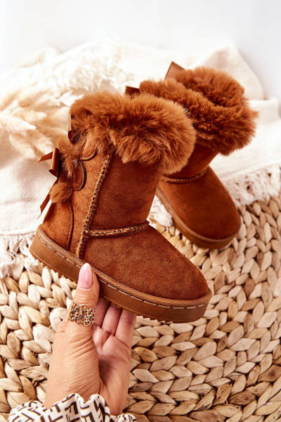 Izolované topánky pre deti s luky snehovými topánkami D.Khaki Funky