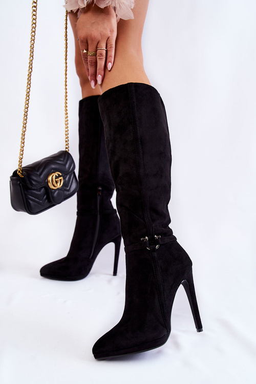 Klasické semišové boty černé Linney