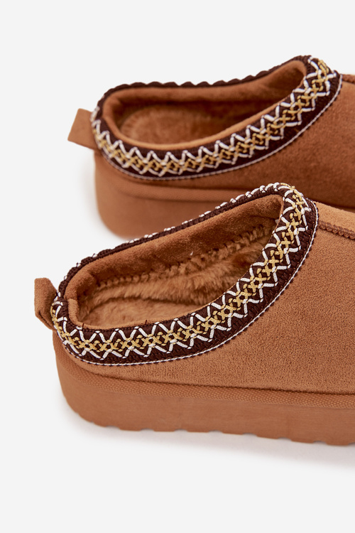 Dětské juniorská sněhule s výšivkou na platformě Camel Jolisse