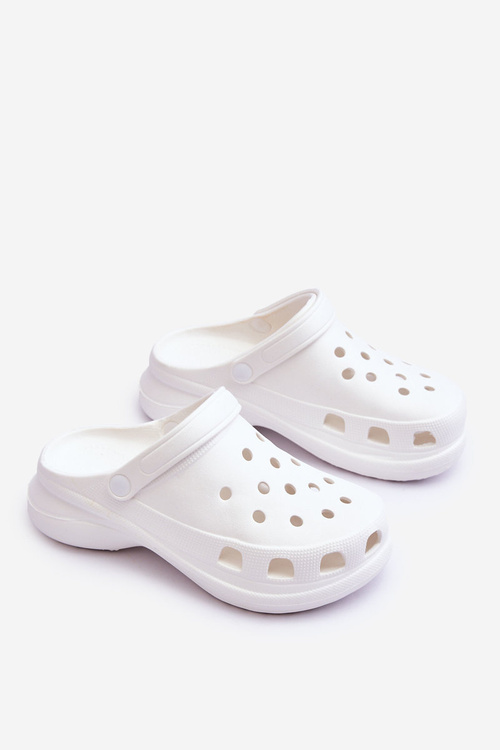 Pěnové Sandály Crocs Na Robustní Podrážce Bíle Katniss