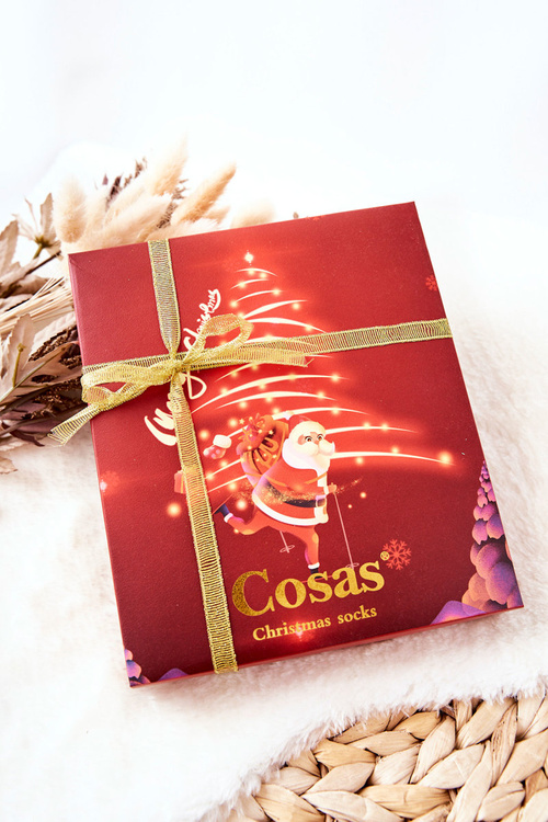 Dámske ponožky Cosas Santa Claus set 4 páry + prívesok