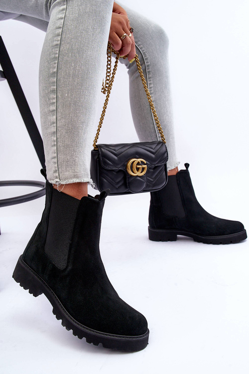 Suede Boots Black Nicole 2672