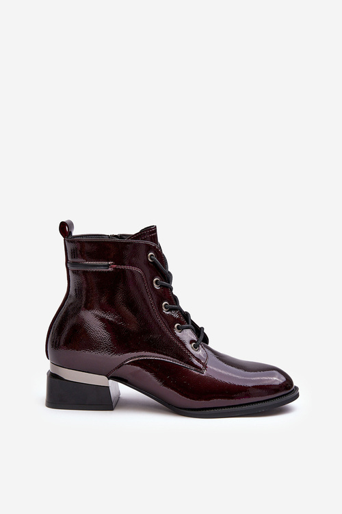 Lankované izolované topánky pre burgundský zips achónia