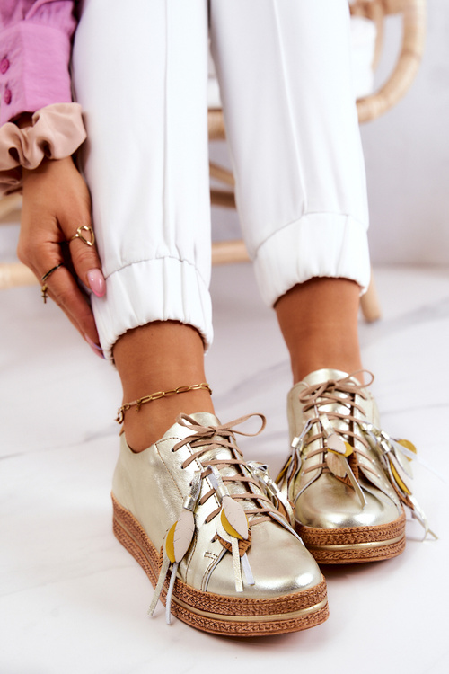 Kožená obuv Maciejka 04550-25 Zlatá