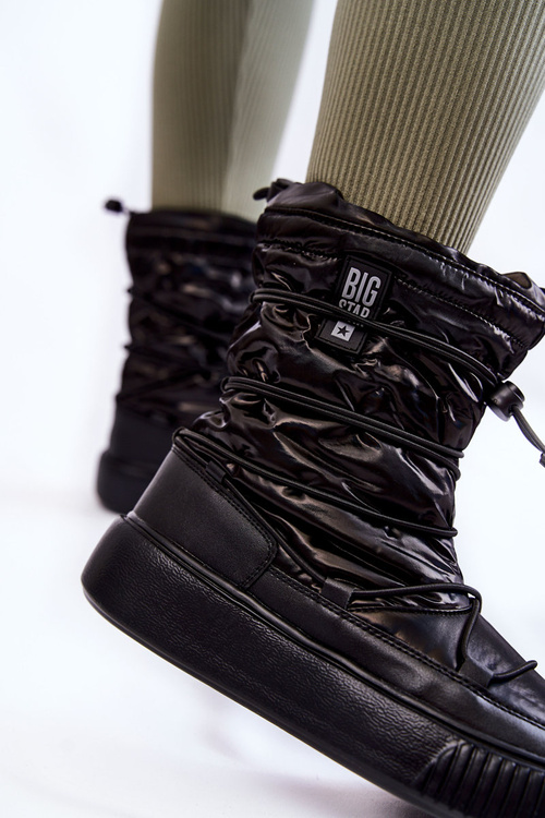 Ženské izolované snehové topánky Veľká hviezda KK274193 čierna