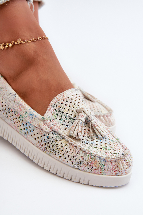 Dámské lehké mokasíny z ekokože s dírkovaným vzorem Tinami