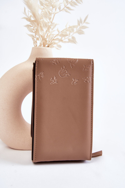 Módní kabelka peněženka 2v1 s embosováním Béžove Savano